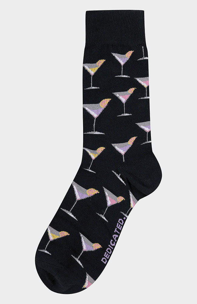 Dedicated Sigtuna cocktails sokken zwart van bio katoen | Sophie Stone