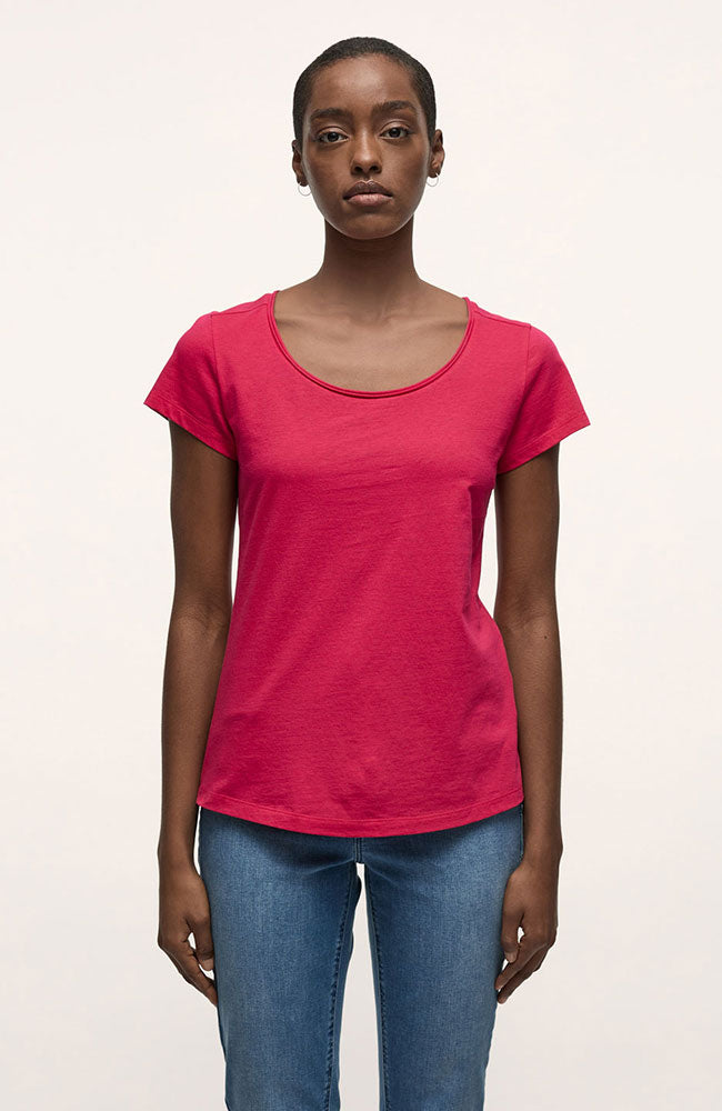 Lanius pink shirt korte mouw bio katoen | Sophie Stone