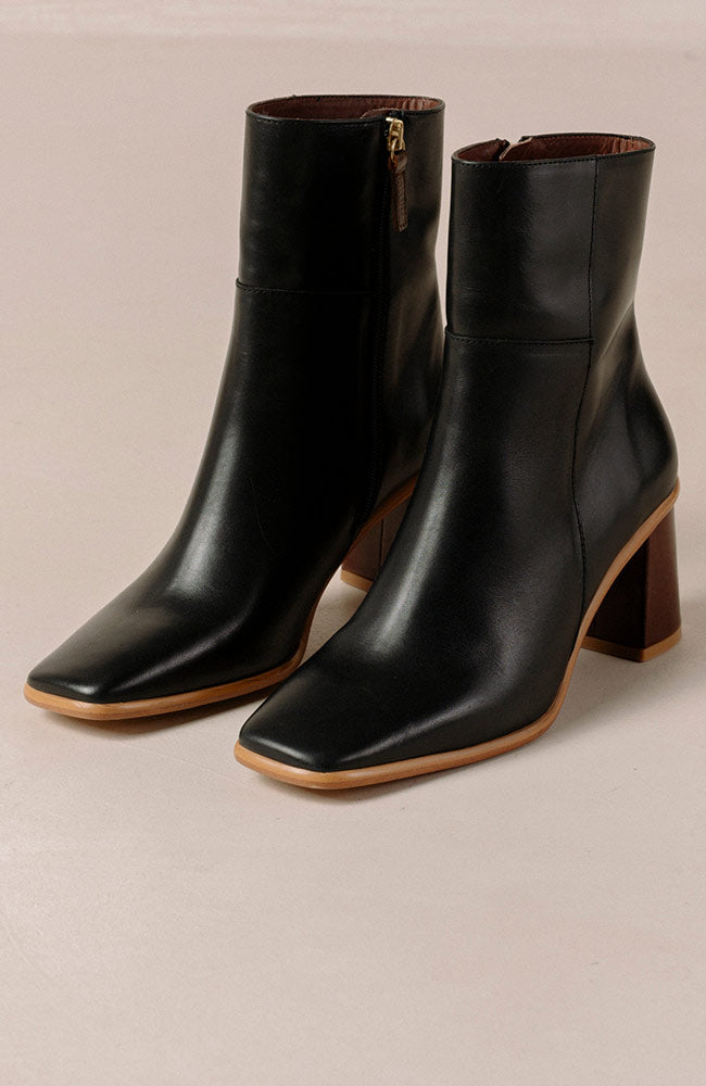 Alohas West Vintage Black Leather Boots duurzaam | Sophie Stone