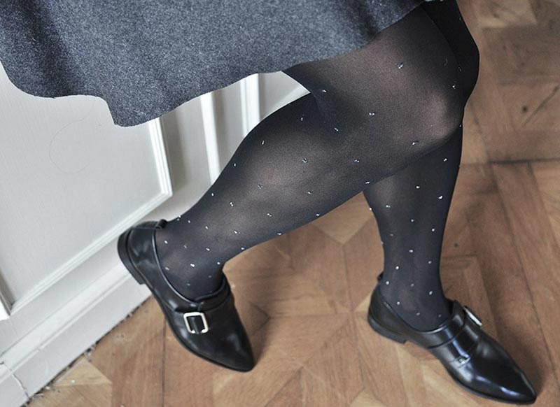 Swedish Stockings | Filippa dots zilver | Sophie Stone