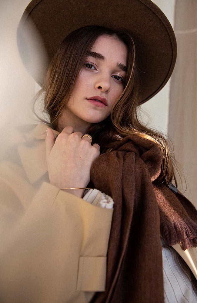 Bufandy Praline ­Brushed Solid shawl brown | Sophie Stone