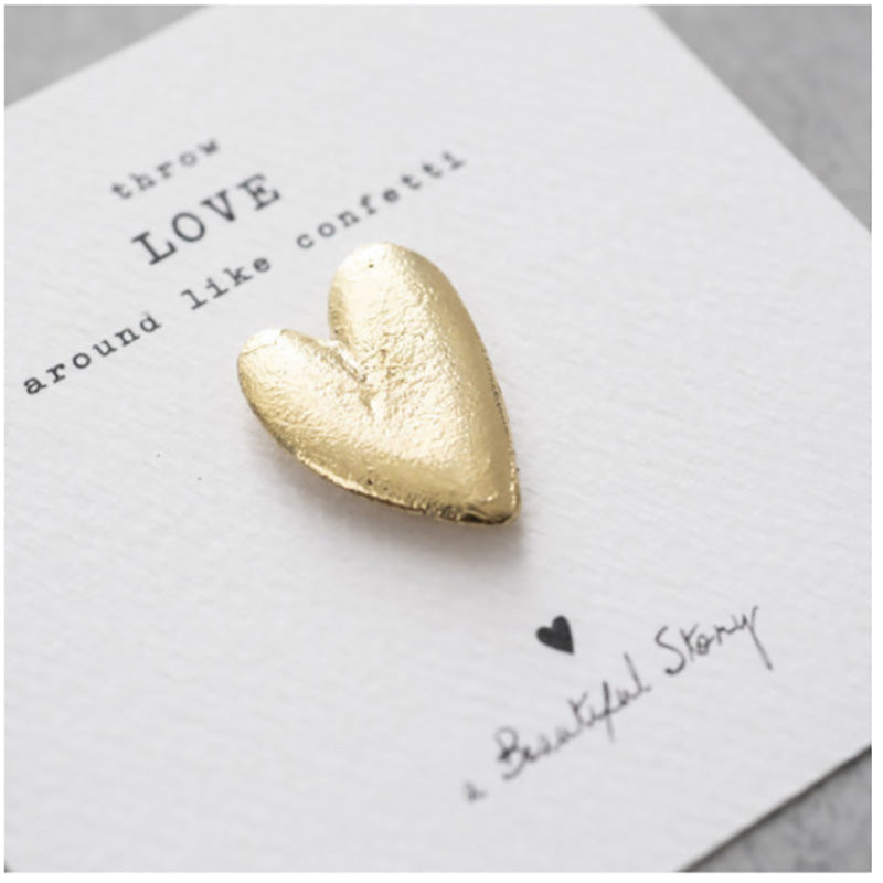 A Beautiful Story Heart broche gold | Sophie Stone