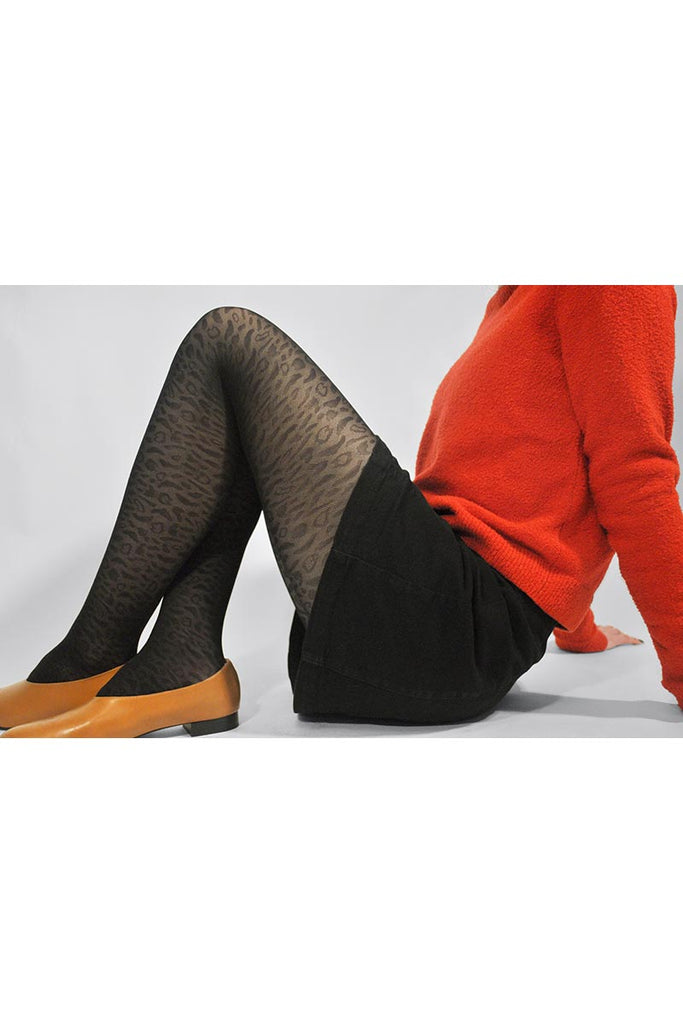 Swedish Stockings | Emma Luipaardpanty zwart | Sophie Stone