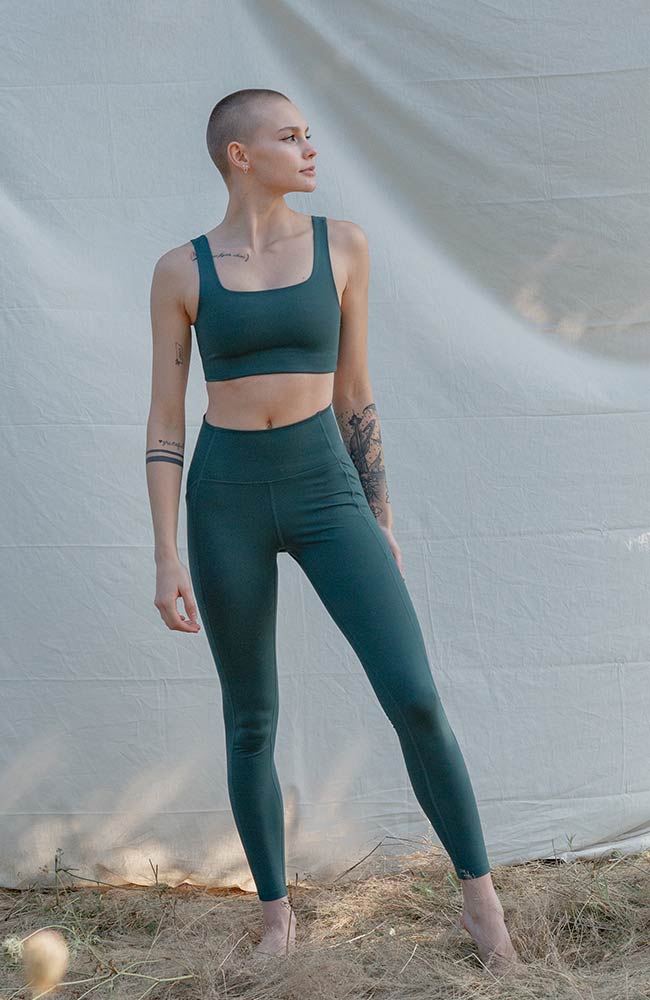 Girlfriend collective compressive high-rise legging moss RPET | Sophie…