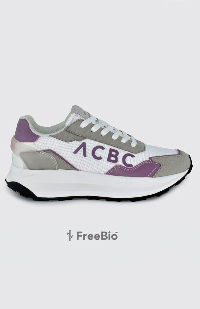 ACBC Run white & lilac sneaker 100% vegan | Sophie Stone