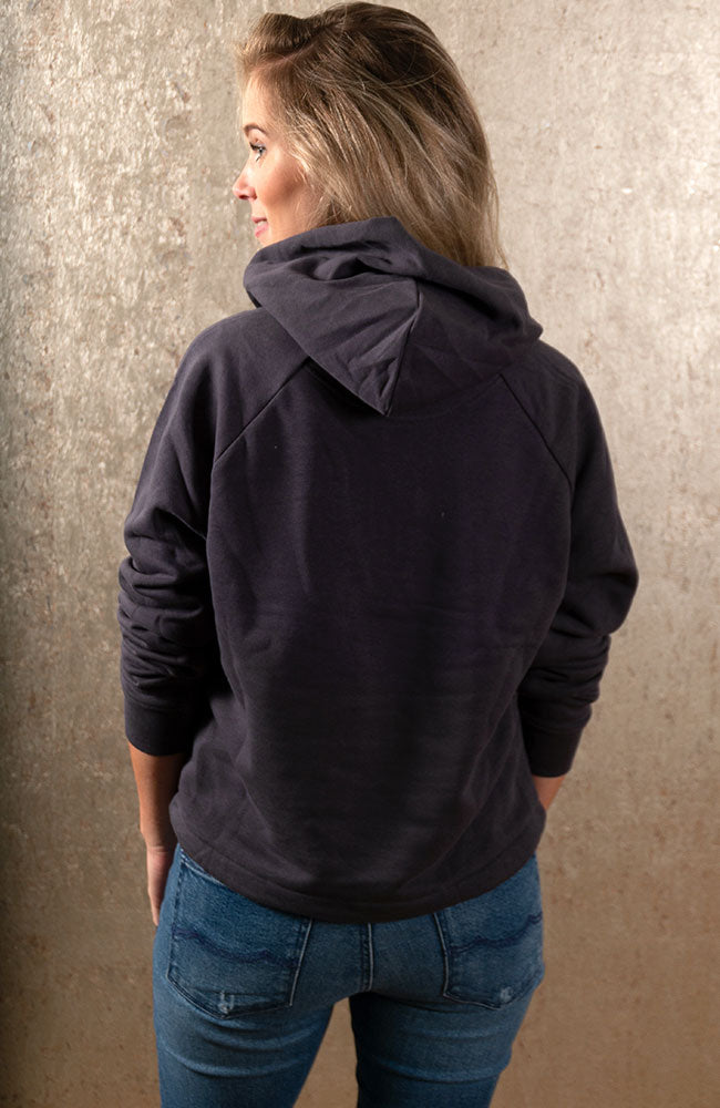 Sophie Stone label cropped hoodie grijs | Sophie Stone