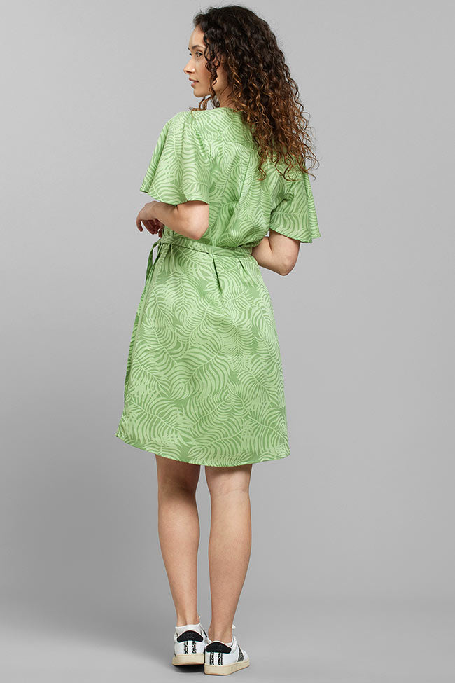 Dedicated Kungsham wrap dress palm groen | Sophie Stone 